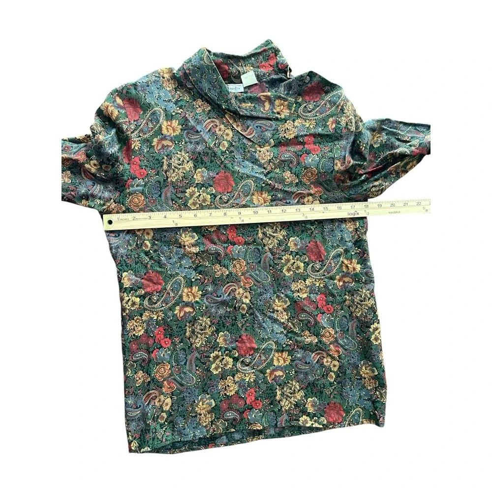 Vintage Talbots Blouse Sz 6 Wool Blend Paisley Floral Top Old Money  Retro - Picture 4 of 6